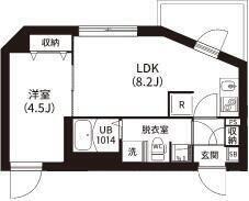 レピュア南大井レジデンス(1LDK/4階)の間取り写真