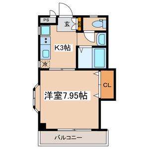 ロカステーションプラザ(1K/4階)の間取り写真