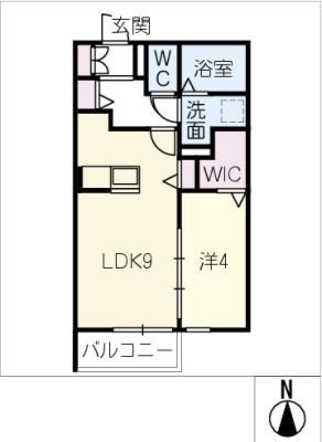ARK名古屋駅南(1LDK/1階)の間取り写真