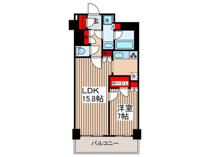 キャナルスクウェア豊洲(1LDK/4階)の間取り写真