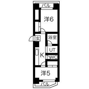 オーシャンハイツ栄(2K/5階)の間取り写真