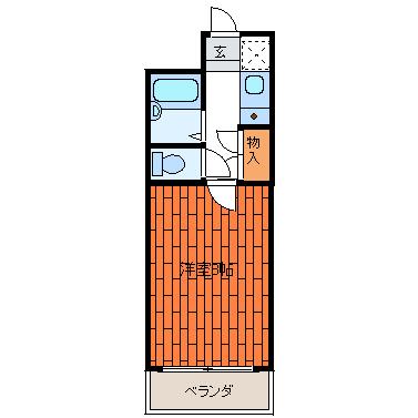ソアールエノモト(1K/1階)の間取り写真