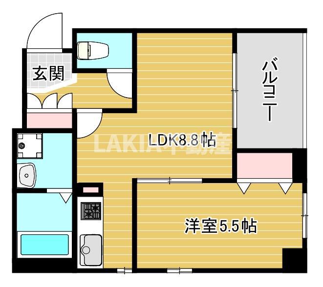 エイペックス心斎橋東(1LDK/10階)の間取り写真