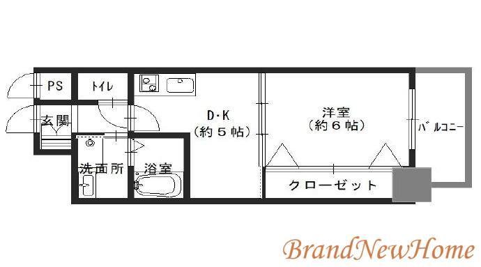 KREHL宿院(1DK/7階)の間取り写真