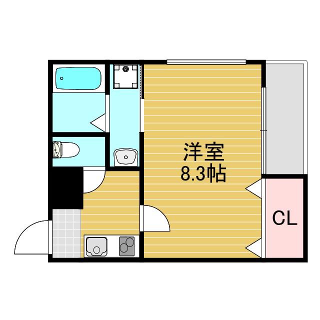 レシェンテ江坂(1K/1階)の間取り写真
