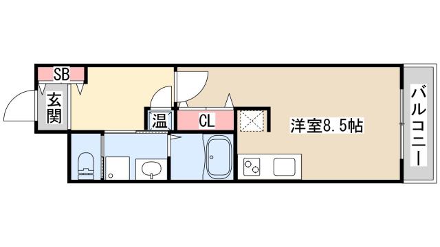 WILLDO浜崎通(ワンルーム/5階)の間取り写真