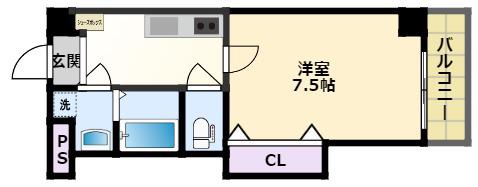 クレールメゾン小松(1K/3階)の間取り写真
