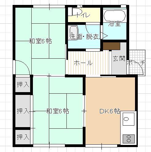 エクセレンス久保(2DK/2階)の間取り写真
