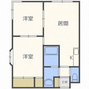 エルドラード琴似(2LDK/1階)の間取り写真