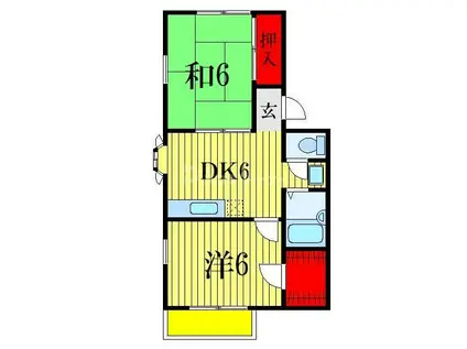 サンフォレスト(2DK/2階)の間取り写真