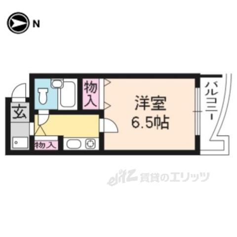 パークサイドC(1K/3階)の間取り写真