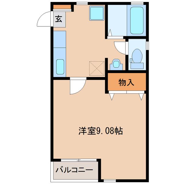 エアフォルク新田東II番館(1K/1階)の間取り写真