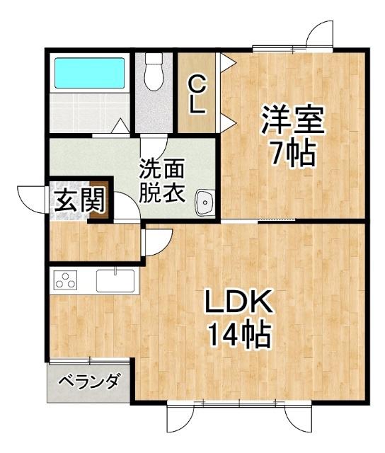 プラナス132(1LDK/3階)の間取り写真