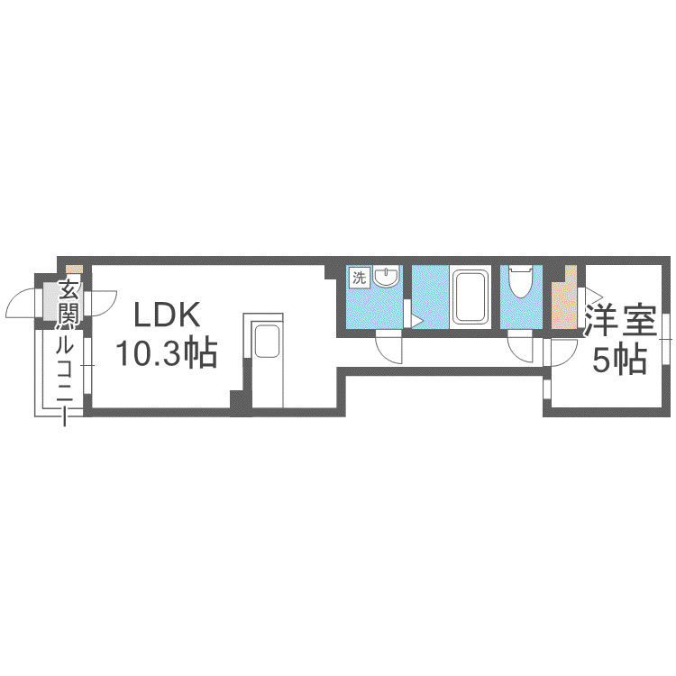 トレジャーキャッスル参番館(1LDK/4階)の間取り写真