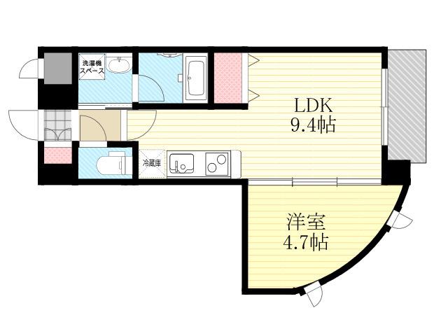 エルセレーノ東三国(1LDK/4階)の間取り写真
