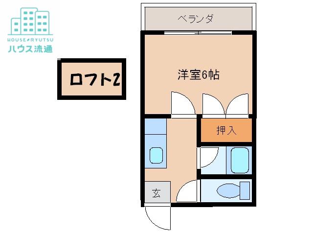 メゾン江平(1K/2階)の間取り写真