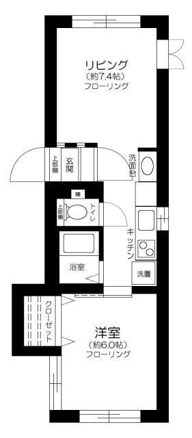 MODULOR阿佐谷南(1DK/2階)の間取り写真