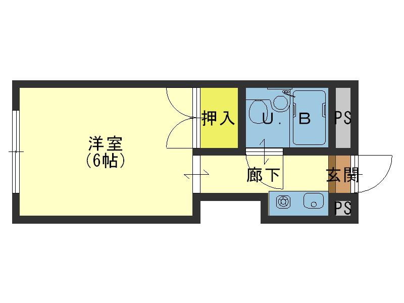 フォルツァ舟橋(1K/4階)の間取り写真