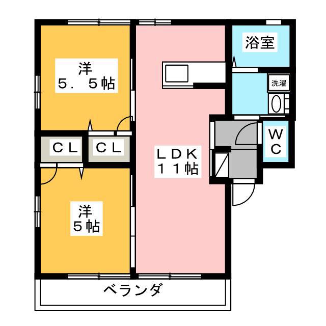 遠州鉄道 遠州小林駅 徒歩11分 2階建 築19年(2LDK/1階)の間取り写真