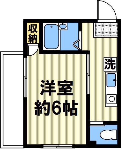 メゾンニシオ(1K/2階)の間取り写真