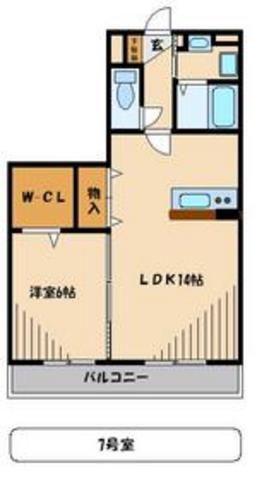 レジデンスSK(1LDK/1階)の間取り写真