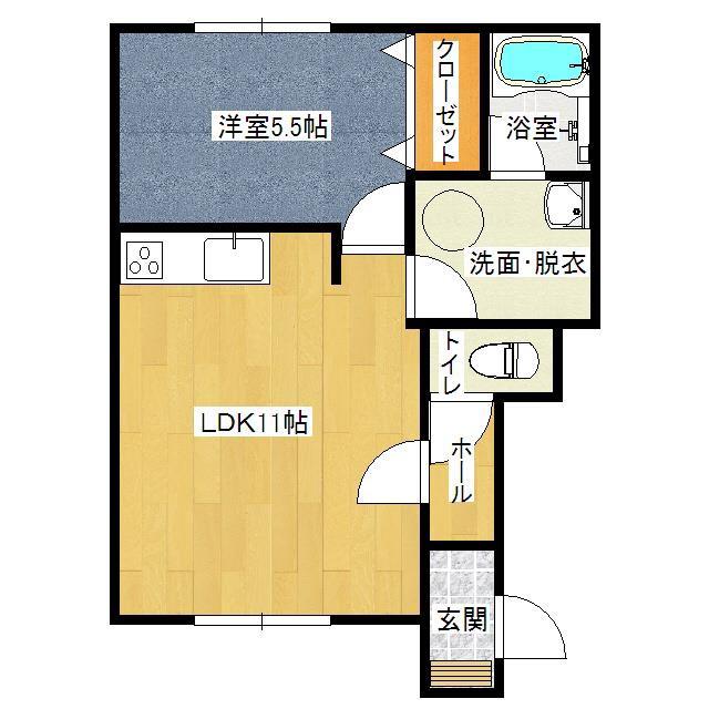 スプーンマンション(1LDK/1階)の間取り写真