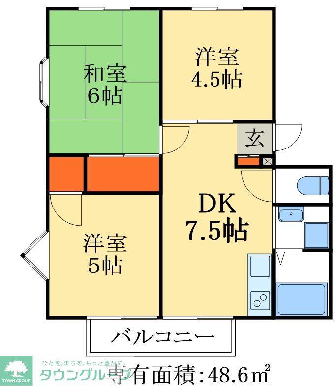 ユングハイツ(3DK/3階)の間取り写真