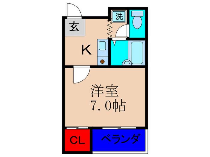 グレースヴィラ(1K/3階)の間取り写真