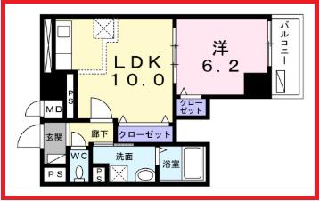 メゾンカルムナンバーツー(1LDK/1階)の間取り写真