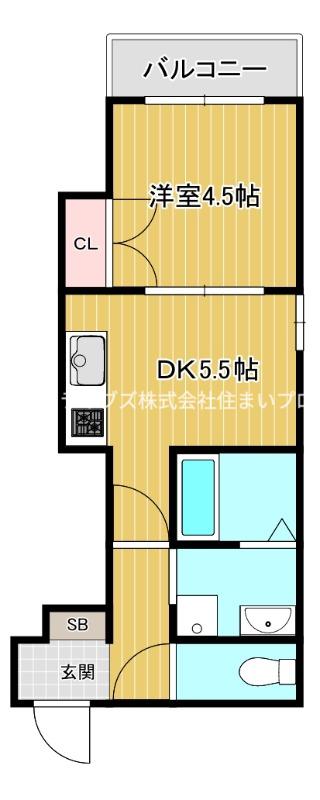 ラ・カーサ柳町(1DK/1階)の間取り写真