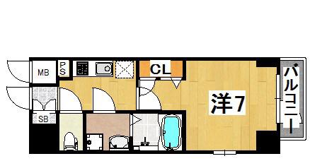 エスリード神戸元町ヒルズ(1K/11階)の間取り写真
