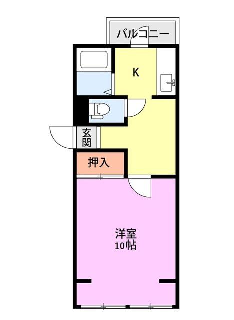 ヒルサイドテラス寺尾台(1K/1階)の間取り写真