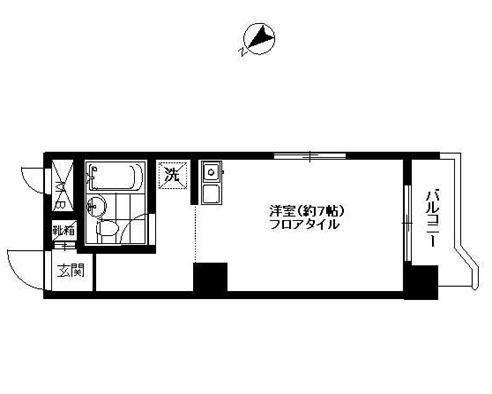 佐竹マンション(ワンルーム/6階)の間取り写真