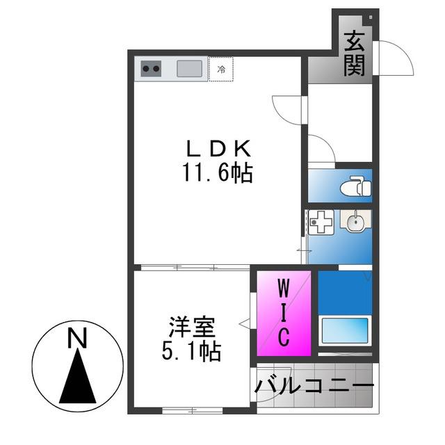 STスクエア徳庵(1LDK/1階)の間取り写真