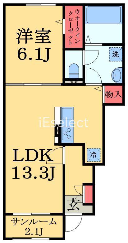 クレールC(1LDK/1階)の間取り写真