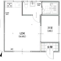 ケーエム-ベース(1LDK/1階)の間取り写真