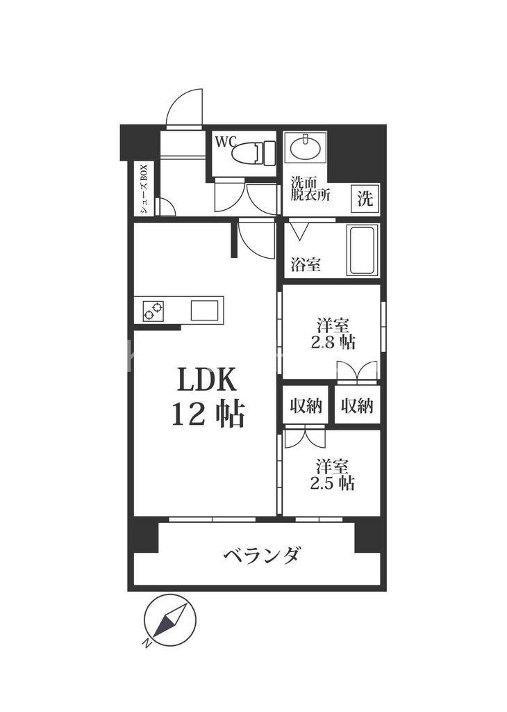 MODERNPALAZZO六本松STATION(2LDK/8階)の間取り写真