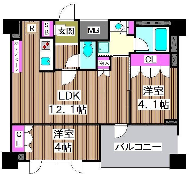 パークキューブ西ヶ原ステージ(2LDK/5階)の間取り写真