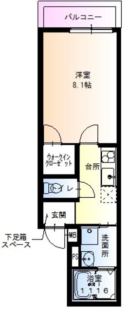 フジパレス城東諏訪ノースII番館(1K/3階)の間取り写真