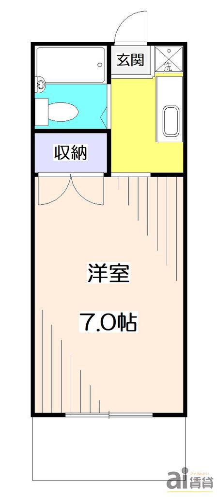 コーポタカハシ(1K/1階)の間取り写真