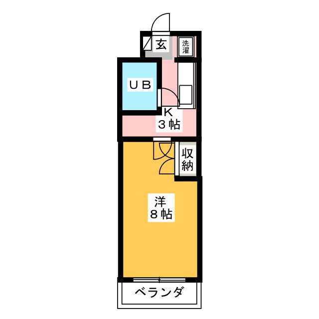 サーラシティー(1K/2階)の間取り写真
