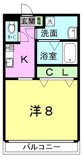 NAMS1(1K/3階)の間取り写真