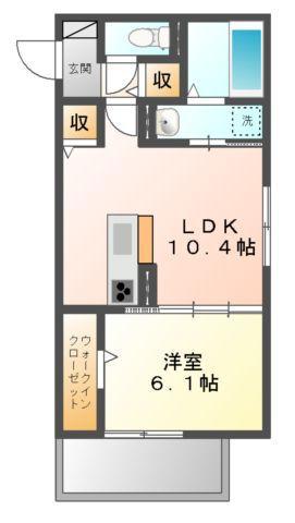  フィロスII(1LDK/3階)の間取り写真