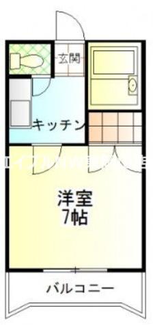 エスポアール中井(1K/2階)の間取り写真