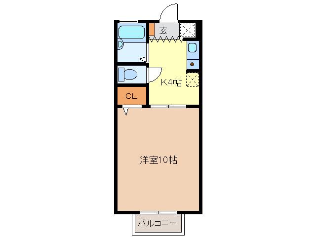 サンハイツ藤方(1K/2階)の間取り写真
