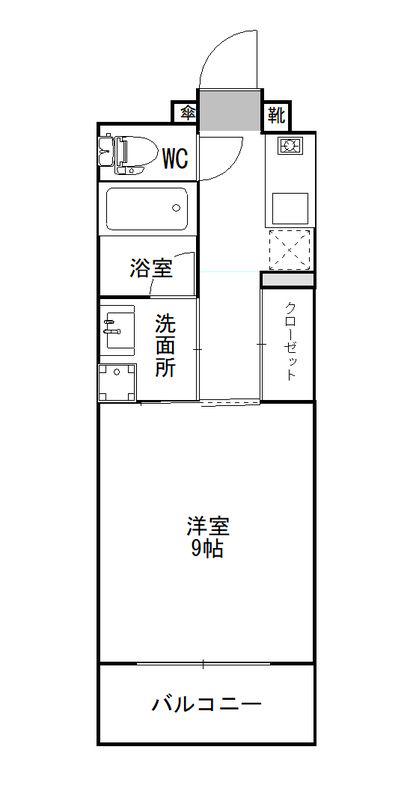 アランコート(1K/2階)の間取り写真