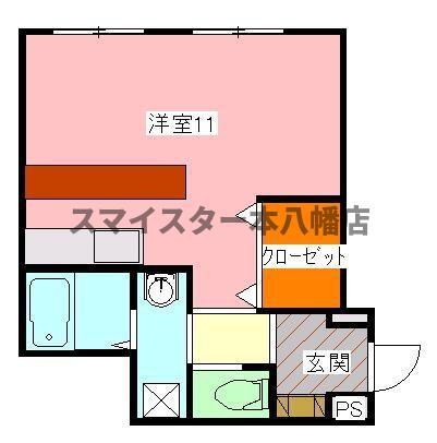 メソンヒラカタII(ワンルーム/1階)の間取り写真