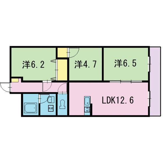 グランドゥール稲川(3LDK/1階)の間取り写真