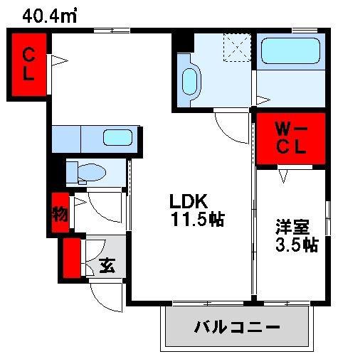 丸ノ内 みずほ(1LDK/1階)の間取り写真