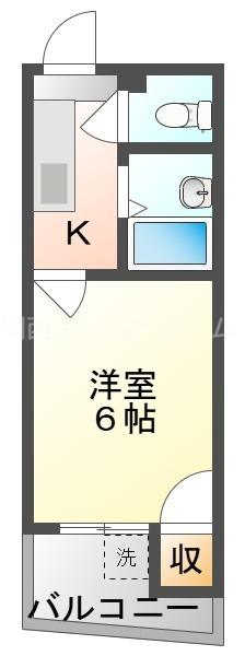 オペルII番館(1K/1階)の間取り写真